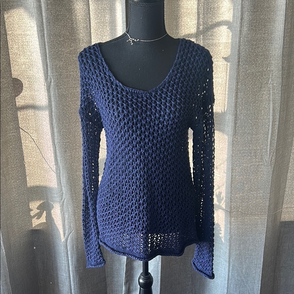 Sperry Navy Scoop Neck Sweater